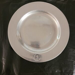 Vintage Wilton Armetale Columbia PA Pewter Plate RWP With Logo Front 8"